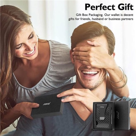 Minimalist Wallet for Men, ARW Metal Money Clip Wallet, RFID Blocking Aluminum - Picture 4 of 7